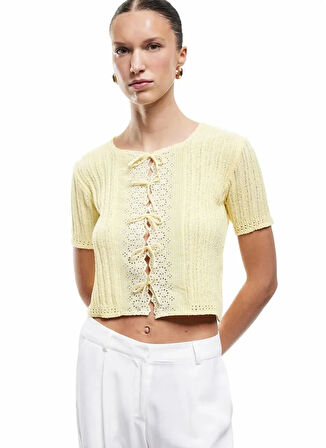 Koton Bisiklet Yaka Sarı Kadın Bluz 5SAK90139HT