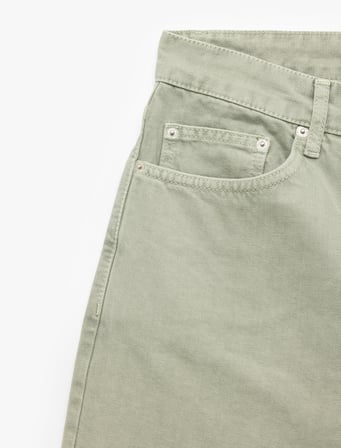 Normal Bel Pamuklu Cep Detaylı Bermuda Loose Fit Jean Şort