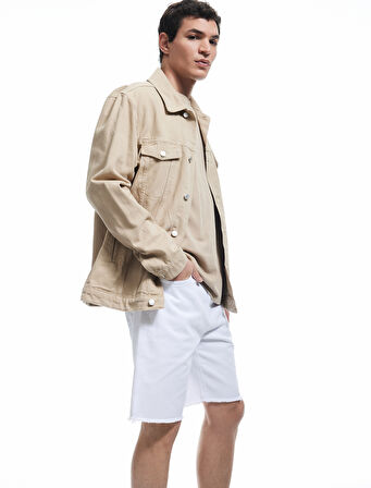 Normal Bel Pamuklu Bermuda Oversize Jean Şort