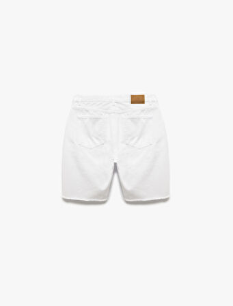 Normal Bel Pamuklu Bermuda Oversize Jean Şort