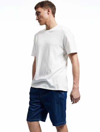 Beli Bağcıklı Cep Detaylı Bermuda Oversize Jean Şort