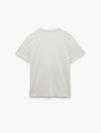 Kısa Kollu Bisiklet Yaka Regular Fit Pamuklu Minimal Baskılı Tişört