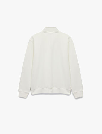 Uzun Kollu Şardonlu Basic Yarım Fermuarlı Sweatshirt