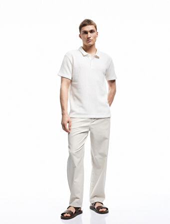 Keten Pamuk Karışımlı Cep Detaylı Pileli Kumaş Pantolon