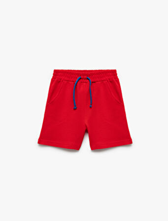 Pamuklu Beli Bağcıklı Cep Detaylı Basic Şort