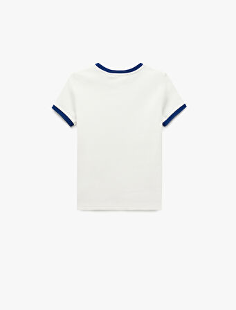 Bisiklet Yaka Kısa Kollu Yale Baskılı Pamuklu Lisanslı Tişört