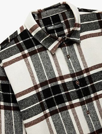 Regular Fit Uzun Kollu Klasik Yaka Oduncu Gömleği