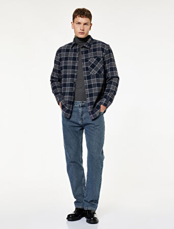 Regular Fit Uzun Kollu Cepli Klasik Yaka Oduncu Gömleği