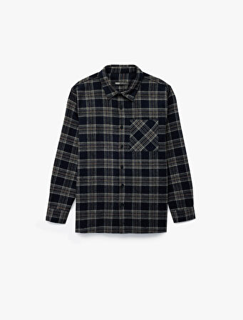 Regular Fit Uzun Kollu Cepli Klasik Yaka Oduncu Gömleği