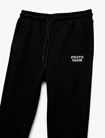 Pamuklu Baskılı Beli Lastikli Jogger Eşofman Altı