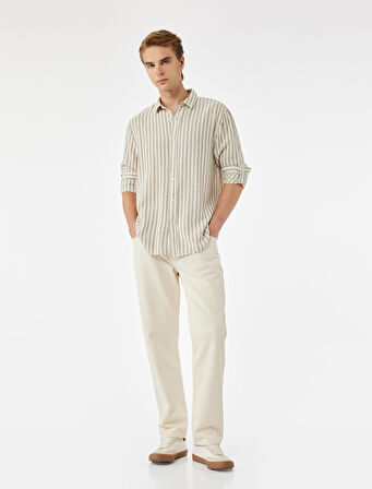 Regular Fit Pamuklu Klasik Yaka Uzun Kollu Gömlek