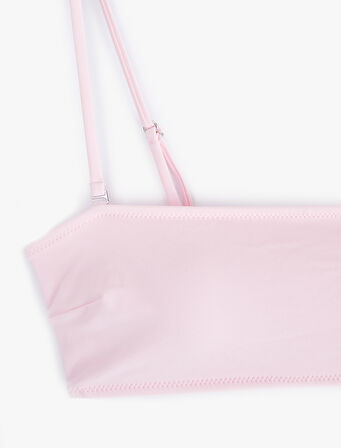 Hafif Destekli Çıkarılabilir Askılı Straplez Bikini Üstü