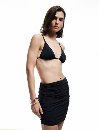 Büzgü Detaylı Mini Pareo Etek