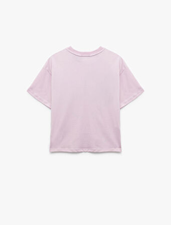 Minnie Mouse Lisanslı Kısa Kollu Pullu Pamuklu Baskılı Tişört