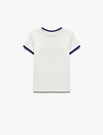 Lisanslı Bugs Bunny Baskılı Kısa Kollu Bisiklet Yaka Tişört