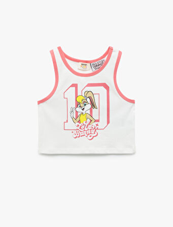 Pamuklu Lisanslı Bisiklet Yaka Baskılı Lola Bunny Atlet