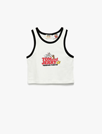 Lisanslı Tom ve Jerry Baskılı Kolsuz Pamuklu Atlet