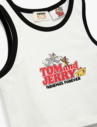 Lisanslı Tom ve Jerry Baskılı Kolsuz Pamuklu Atlet