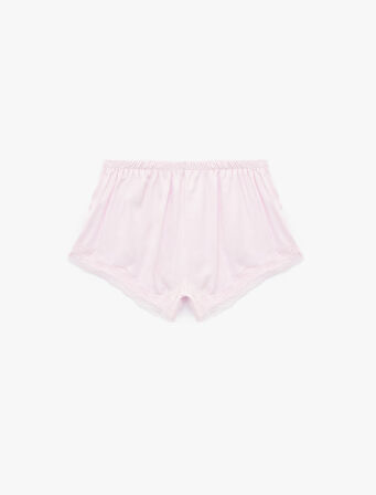 Dantel Detaylı Saten Şort Pijama Altı