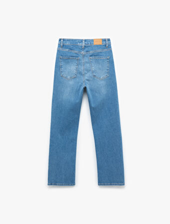 Yüksek Bel Kısa İspanyol Paça Jean Pantolon - Flare Jeans