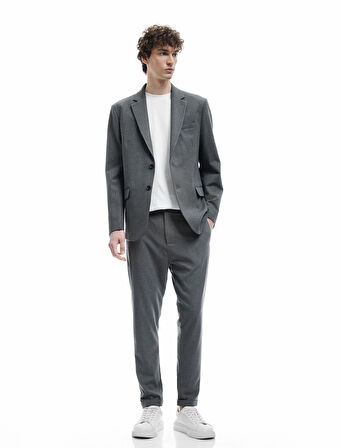 Viskon Karışımlı Uzun Kollu Blazer Ceket