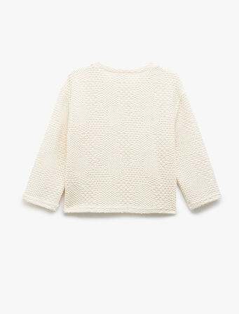 Bisiklet Yaka Uzun Kollu Pamuk Karışımlı Sweatshirt