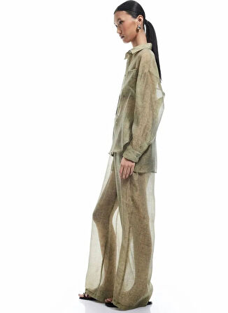 Koton x Sima Tarkan Haki Kadın Straight Pantolon 5SAK40046EW