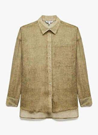 Koton x Sima Tarkan Haki Kadın Regular Fit Gömlek 5SAK60049EW