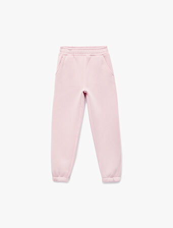 Şardonlu Beli Lastikli Baskılı Basic Jogger Eşofman Altı
