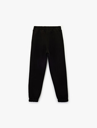 Şardonlu Beli Lastikli Baskılı Basic Jogger Eşofman Altı