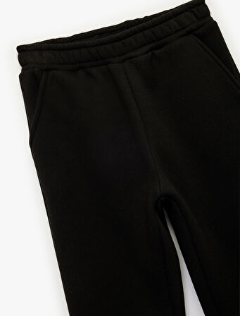 Şardonlu Beli Lastikli Baskılı Basic Jogger Eşofman Altı