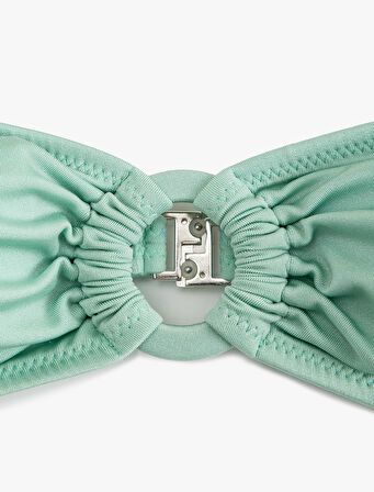 Çıkarılabilir Askılı Aksesuar Detaylı Straplez Bikini Üstü