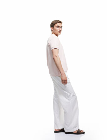Pamuklu Kısa Kollu Dokulu Regular Fit Polo Yaka Tişört
