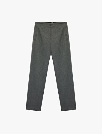 Slim Fit Fleto Cepli Cigarette Kumaş Pantolon