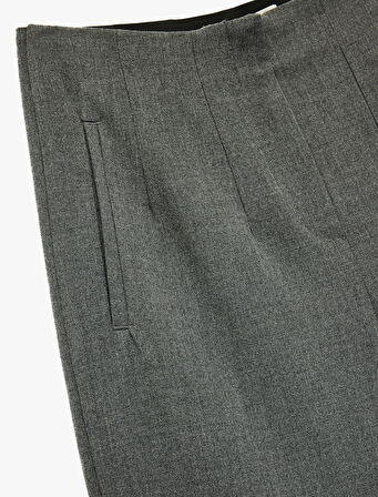 Slim Fit Fleto Cepli Cigarette Kumaş Pantolon