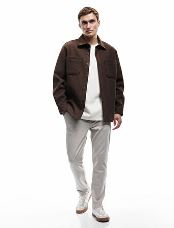 Cep Detaylı Düğmeli Slim Fit Kumaş Pantolon