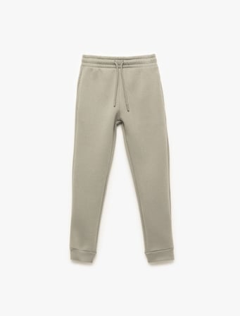 Beli Lastikli Cepli Basic Jogger Eşofman Altı