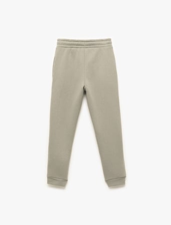 Beli Lastikli Cepli Basic Jogger Eşofman Altı