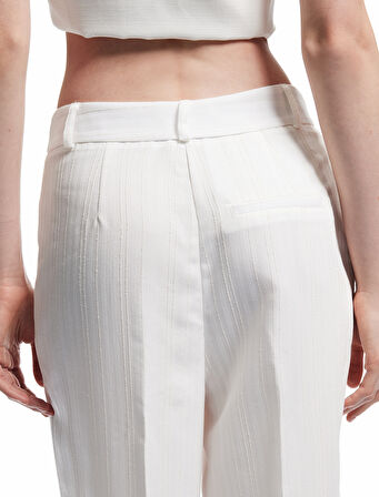 Viskon Kumaş Pile Detaylı Cepli Palazzo Pantolon