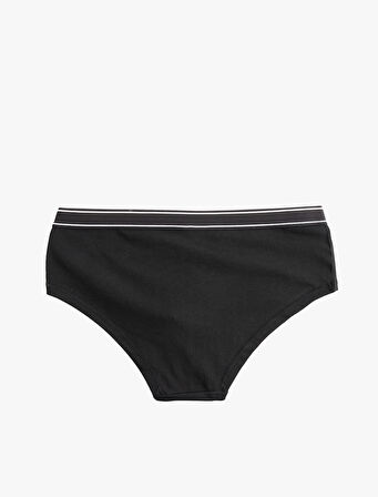 Pamuklu Baskılı Yüksek Bel Hipster Külot