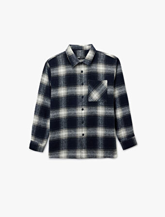 Regular Fit Uzun Kollu Cepli Klasik Yaka Oduncu Gömleği