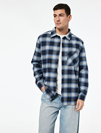 Klasik Yaka Regular Fit Cepli Düğmeli Uzun Kollu Oduncu Gömleği