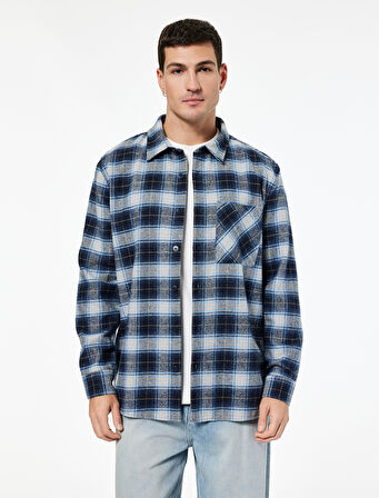 Klasik Yaka Regular Fit Cepli Düğmeli Uzun Kollu Oduncu Gömleği