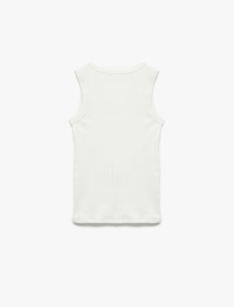 Pamuklu Slim Fit İnci İşleme Detaylı Fiyonklu U Yaka Atlet