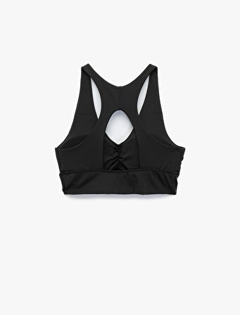 V Yaka Kolsuz Pencere Detaylı Sporcu Sütyeni