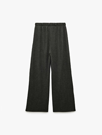 Bürümcük Kumaş Bağlama Detaylı Geniş Paça Pantolon