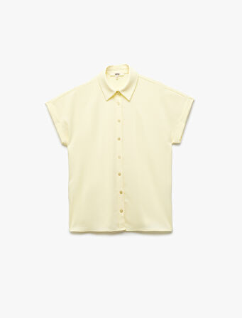 Krep Kumaş Klasik Yaka Kısa Kollu Gömlek