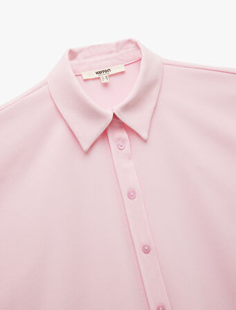 Krep Kumaş Klasik Yaka Kısa Kollu Gömlek