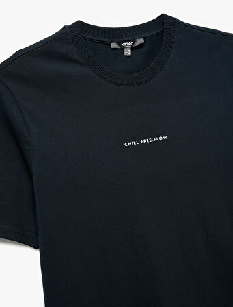 Bisiklet Yaka Kısa Kollu Regular Fit Pamuklu Arkası Baskılı Tişört