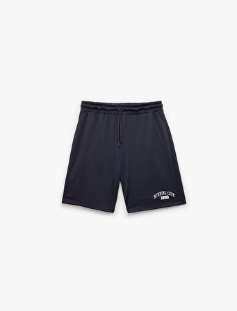 Beli Bağcıklı Baskılı Spor Şort